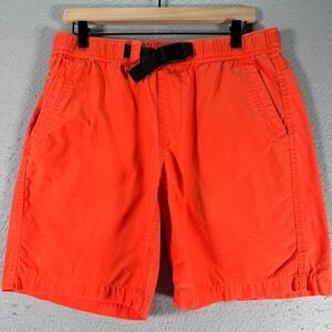 Vintage Unionbay Belted Chino Short Mens Medium Orange Classic Hiking Outdoor 7"